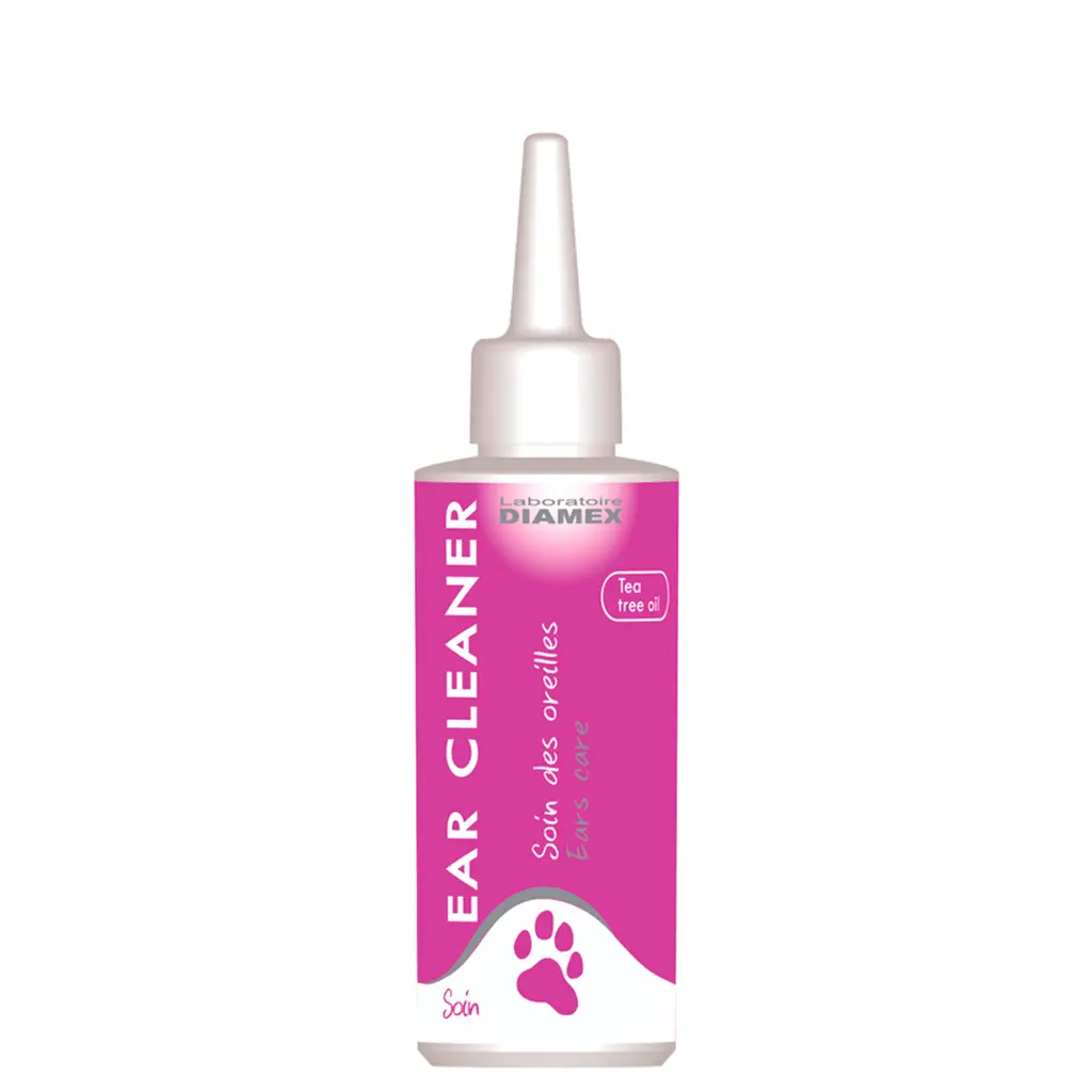 Lotion Diamex Ear Cleaner pour chiens, solution douce aux huiles essentielles pour nettoyer et entretenir les oreilles